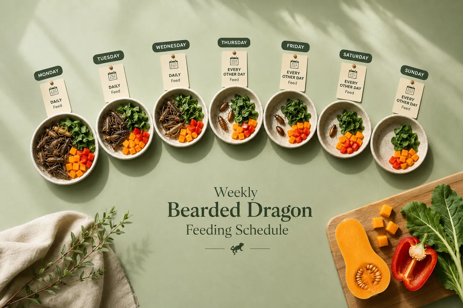 Bearded Dragon Feeding Schedule by Age Chart