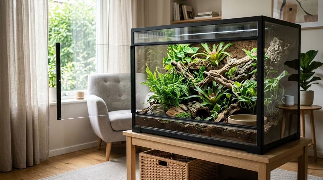 front opening reptile care enclosures